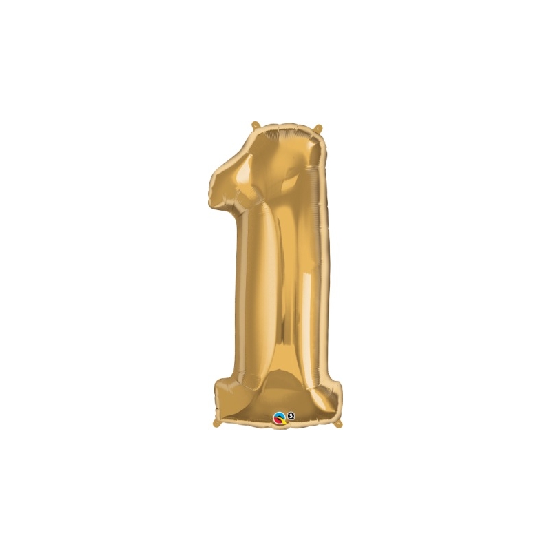 Globo Foil de Número 1 de 105 Centímetros de color Oro