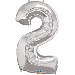 Globo del número 2 de foil qualatex en la categoria globos de números.