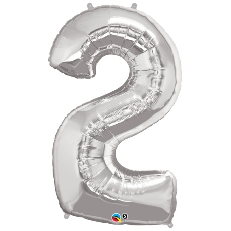 Globo del número 2 de foil qualatex en la categoria globos de números.