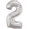 Globo del número 2 de foil qualatex en la categoria globos de números.