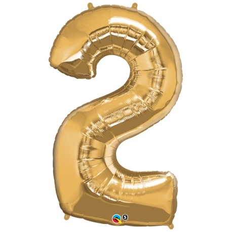 Globo del número 2 de foil qualatex en la categoria globos de números.
