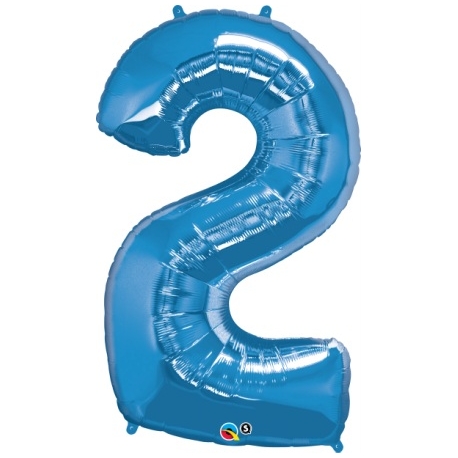 Globo del número 2 de foil qualatex en la categoria globos de números.