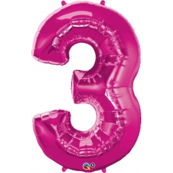 Globo Número 3 de foil Qualatex