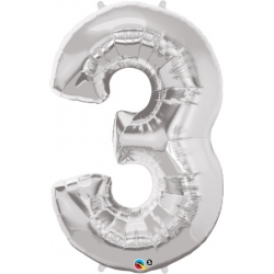 Globo del número 3 de foil qualatex en la categoria globos de números.