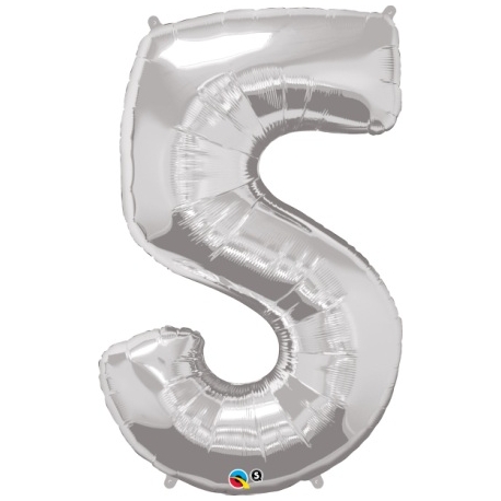Globo del número 5 de foil qualatex en la categoria globos de números.