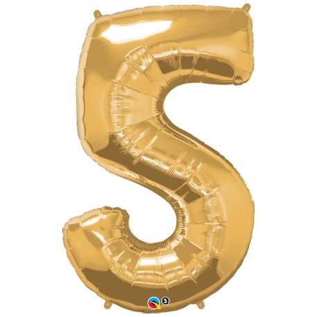 Globo del número 5 de foil qualatex en la categoria globos de números.
