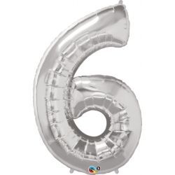 Globo del número 6 de foil qualatex en la categoria globos de números.