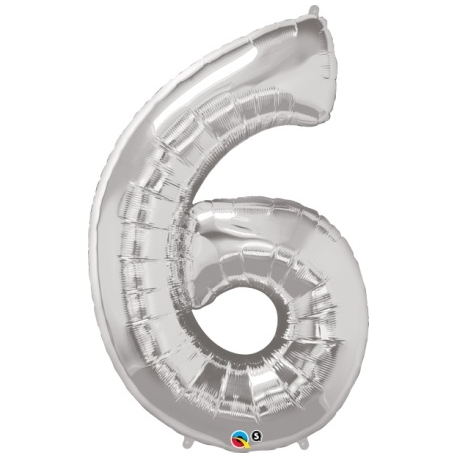 Globo del número 6 de foil qualatex en la categoria globos de números.