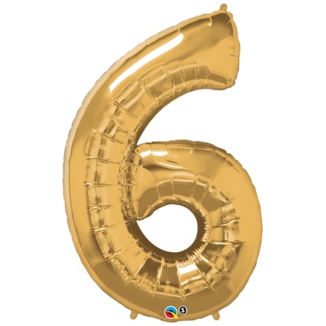Globo del número 6 de foil qualatex en la categoria globos de números.
