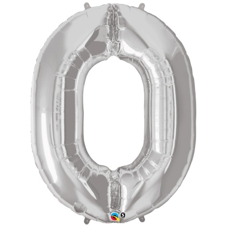 Globo del número 0 de foil qualatex en la categoria globos de números.