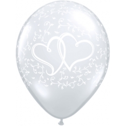 Globos corazones enlazados 11"-28cm Qualatex