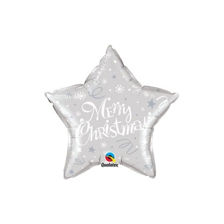 Globo Estrella Feliz Navidad Inglés foil