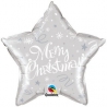 Globo Feliz Navidad estrella en inglés foil en globos para Navidad. Globo Feliz Navidad estrella en inglés foil en globos para Navidad.