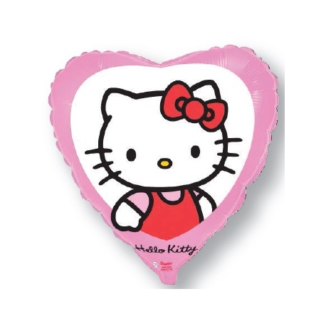 Globo Hello Kitty corazón rosa foil