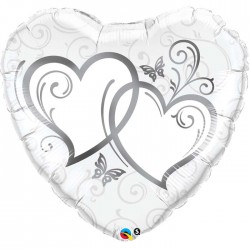 Globo ccorazones enlazados 45cm foil
