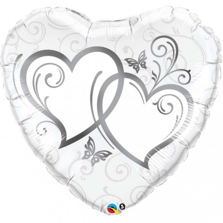 Globo ccorazones enlazados 45cm foil