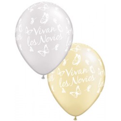 Globos vivan los novios 11"-28cm Qualatex