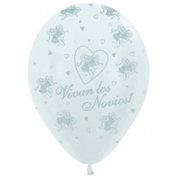 Globos Vivan los novios 12"-30cm Sempertex