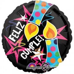 Globo Feliz Cumple VELAS 18"-45cm foil