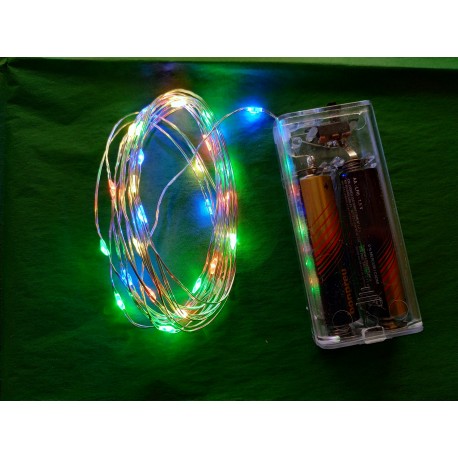 Tira de luces led BLANCA de 3m para efecto destello en globos transparentes.