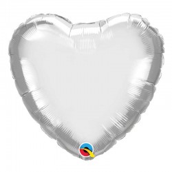 Globo corazón chrome de foil 18"-45cm Qualatex