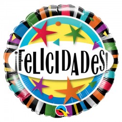 Globo Felicidades Stars 18"-45cm