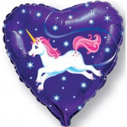 Globo Unicornio volador corazón Foil