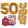 Pack globos 50 aniversario dorado