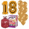 Pack globos 18 aniversario dorado