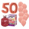 Pack globos 50 aniversario rosa oro