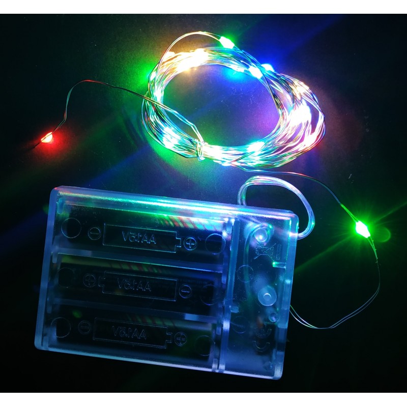 Tira de luces led multicolor de 3m para efecto destello en globos  transparentes.