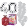 Pack globos 40 aniversario plata