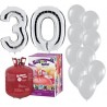 Pack globos 30 aniversario plata