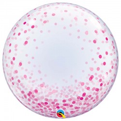 Bubble Burbuja confeti rosa