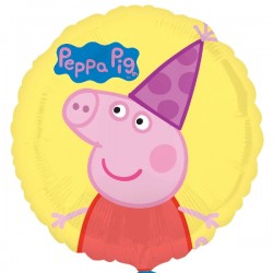 Globo de Peppa Pig redondo foil en la categoria globos de personajes.