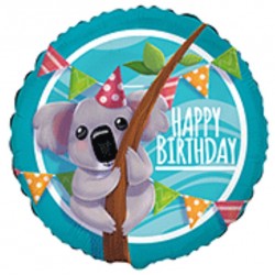 Globo Koala Happy Birthday foil