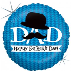 Globo Happy Fathers day bigote foil
