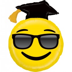 Globo Graduado Emoji gafas 37"-94cm foil