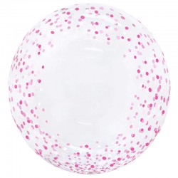 Globo Burbuja Confeti rosa TG