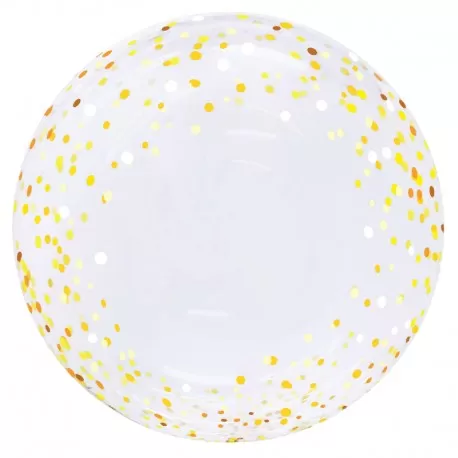 Globo Burbuja Confeti DORADO-PLATA TG