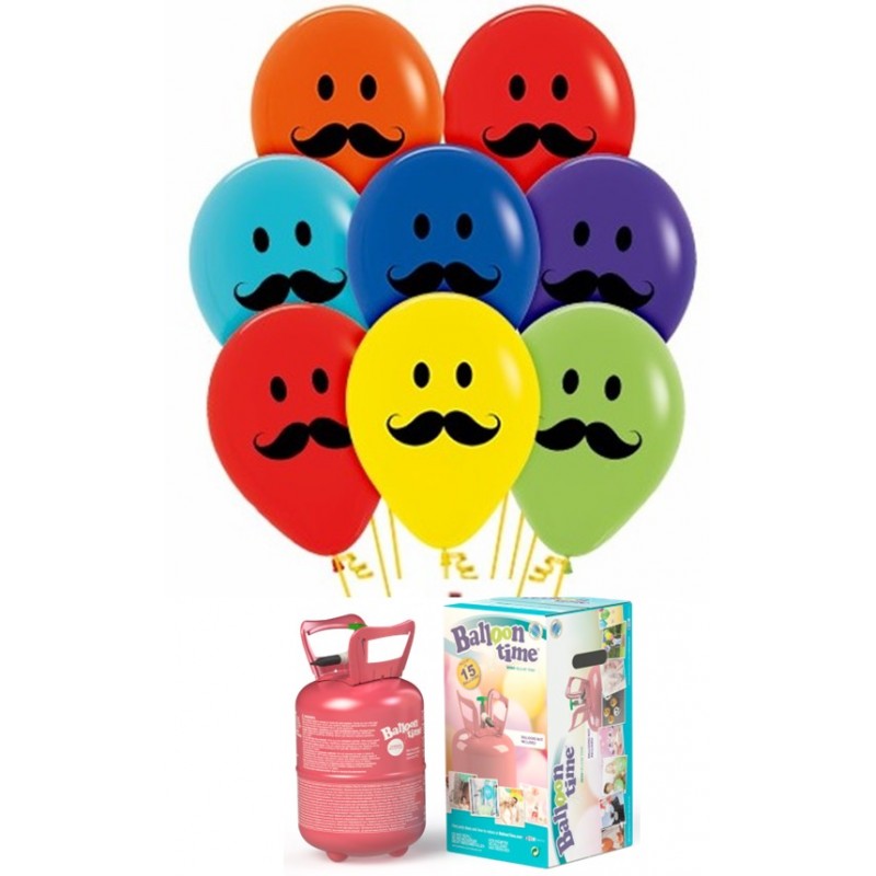 Pack globos y helio BIGOTE