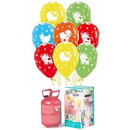 Pack globos y helio animales de la GRANJA
