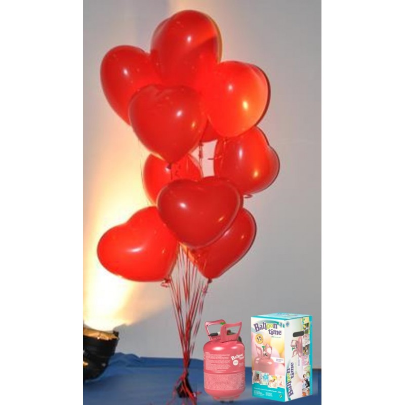 Pack globos y helio San Valentín látex