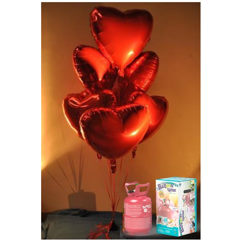 Pack globos y helio San Valentín foil