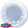 Bubble Burbuja Corazones transparente