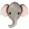 Globo cabeza Elefante gris TG foil