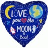 Globo I love you to the moon and back de 45cm de foil en globos para enamorados.