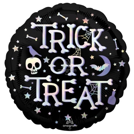 Globo Truco o trato para tus decoraciones de Halloween de foil. Trick or trear.