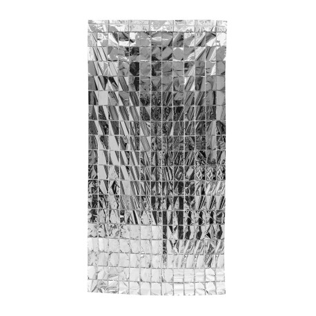 Cortina metalizada cuadrados 1x2m