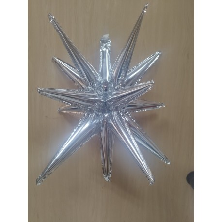 Estrella 3D de puntas 45x50cm de foil para tus decoraciones.